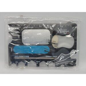 Wallet Ninja Multi-Tool Metal Card Black 15+ Tools Bottle Opener Screwdriver